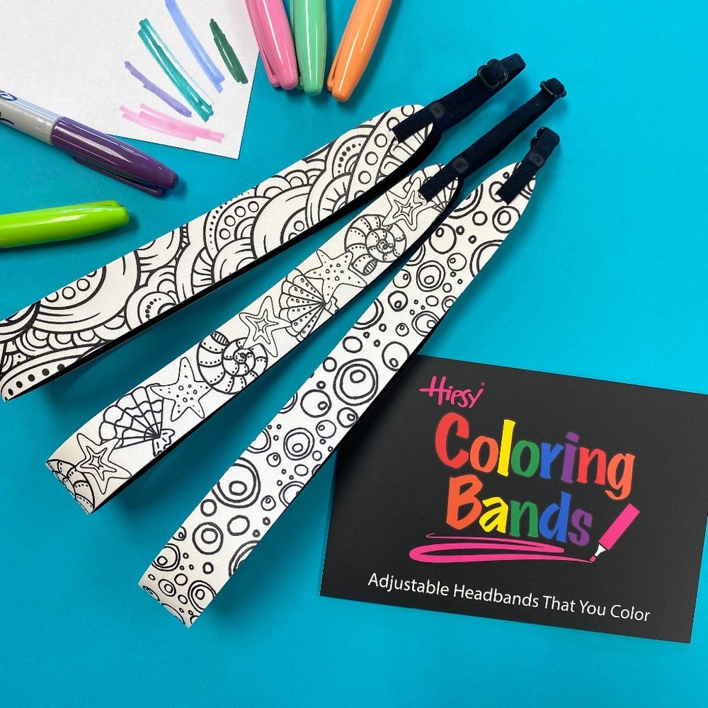 Hipsy Kids 3-Pack Coloring Bands Headbands Craft Project for Girls Boys & Adults